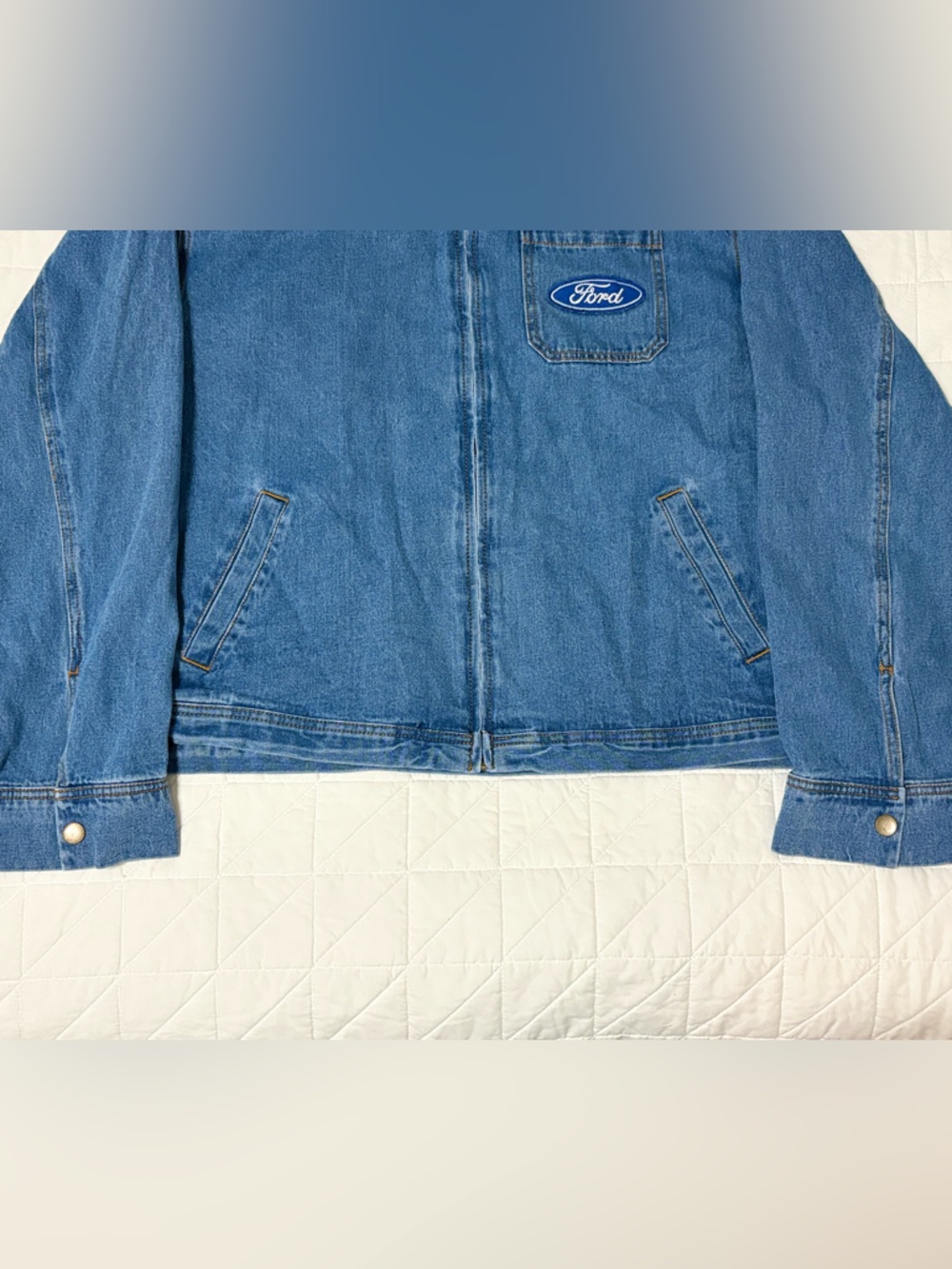 SOLD - Ford Motor Co. Official Licensed Corduroy Collar Denim Jacket - Size XXL - Picture 6 of 7